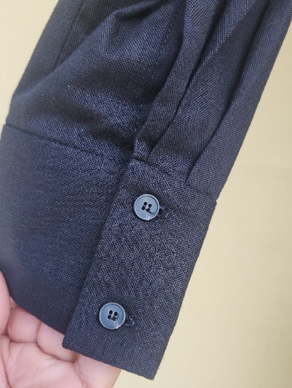 ba&sh Black Cotton Long-Sleeve Wrap Dress with Side Tie - Picture 7 of 14